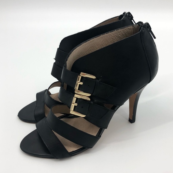 Aldo Shoes - Aldo Black Buckle Ankle Strap Leather Heels 6.5